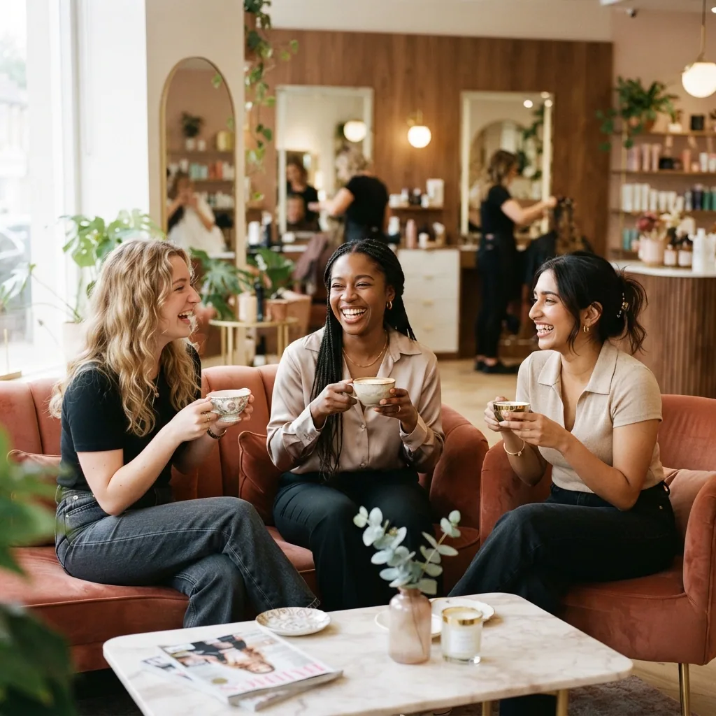 Clients sharing a warm moment at Zelora