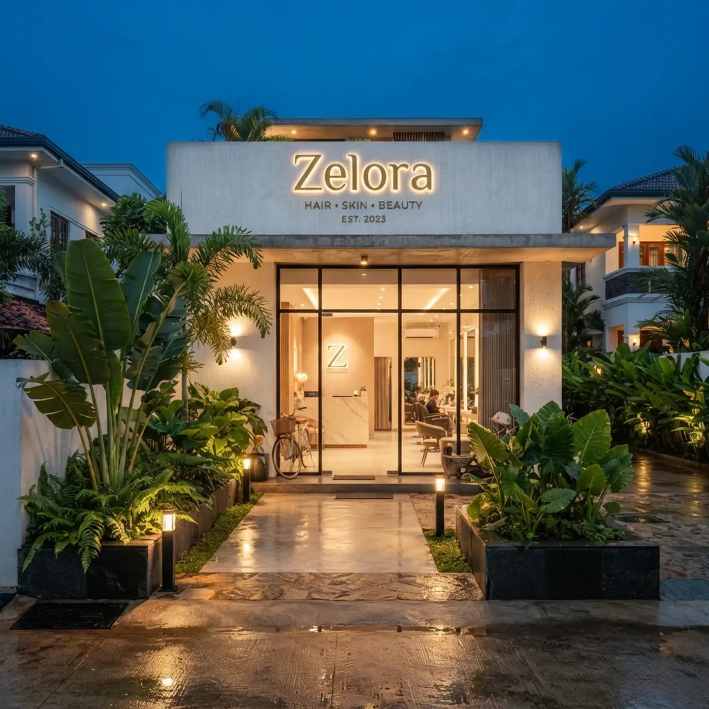 An inviting entrance to a premium Colombo salon