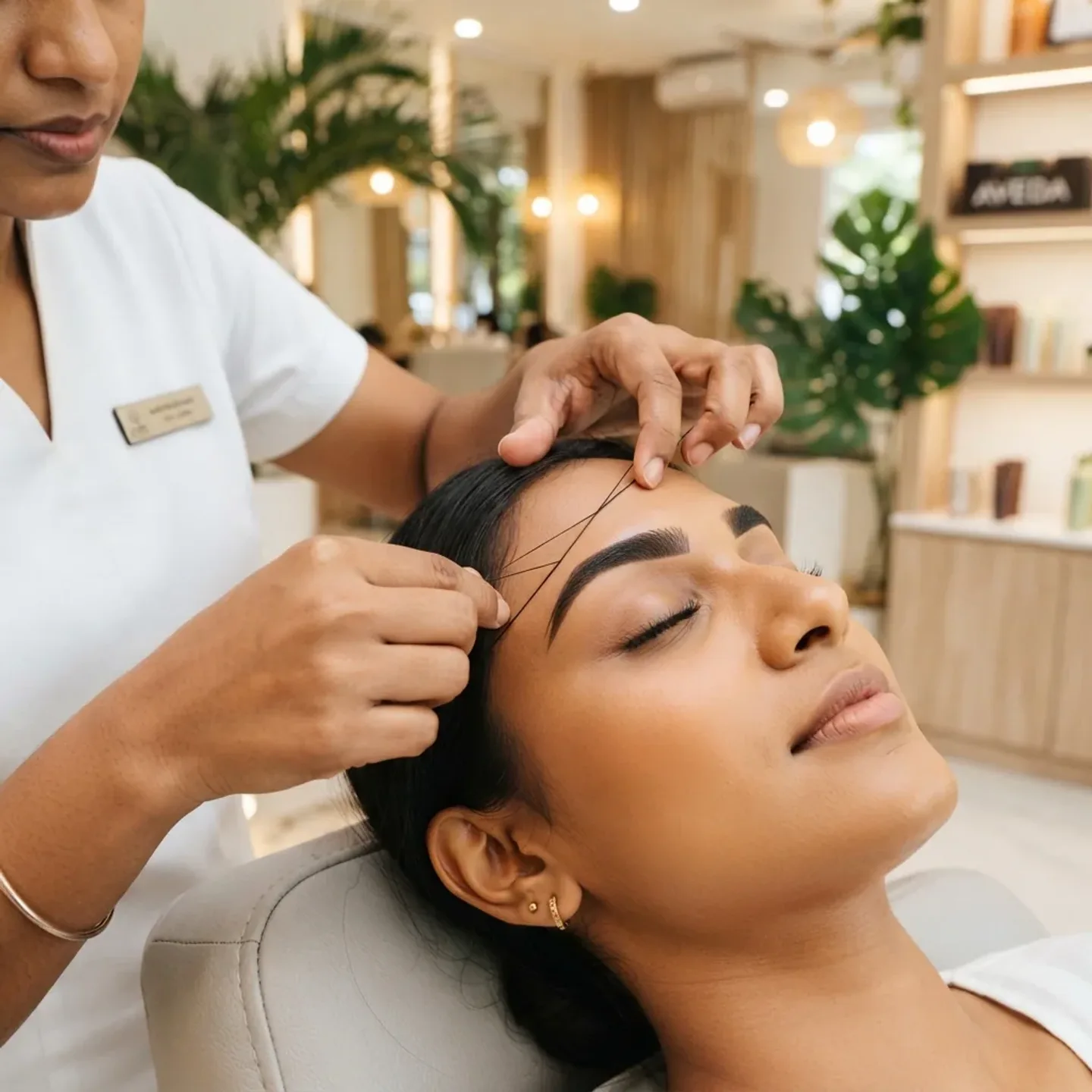 Precise eyebrow threading
